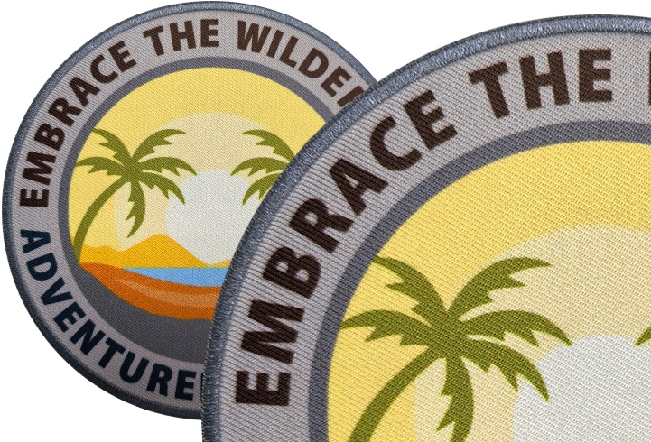 Sublimation patch over twill fabric background