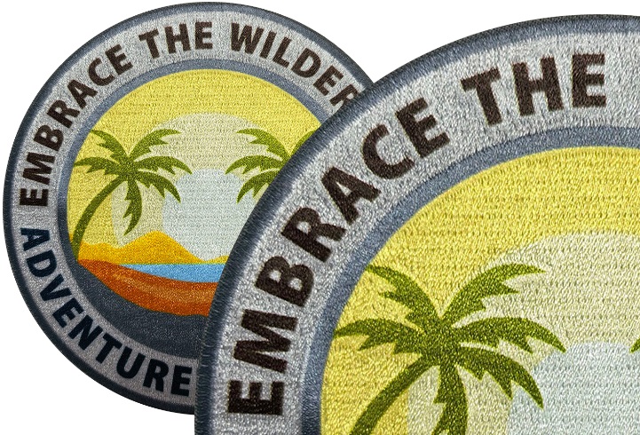 Sublimation patch stitched background